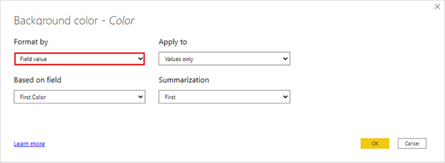 استفاده از قالب بندی شرطی یا Conditional Formatting در جداول پاور بی آی - داده کاوی ویستا