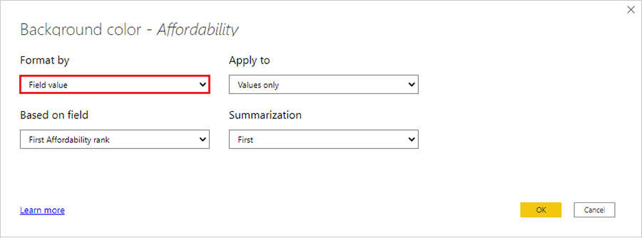 استفاده از قالب بندی شرطی یا Conditional Formatting در جداول پاور بی آی - داده کاوی ویستا