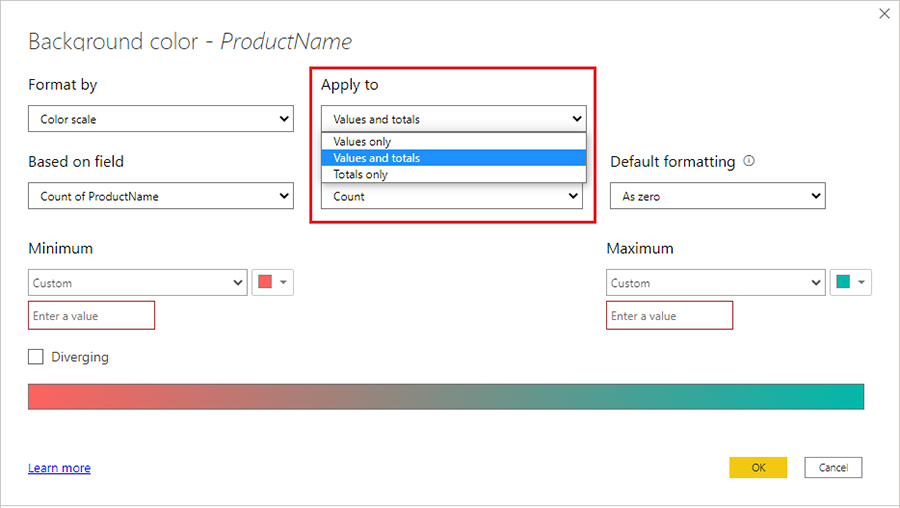 استفاده از قالب بندی شرطی یا Conditional Formatting در جداول پاور بی آی - داده کاوی ویستا