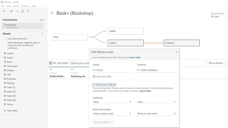 Data Model in Tableau-VISTA