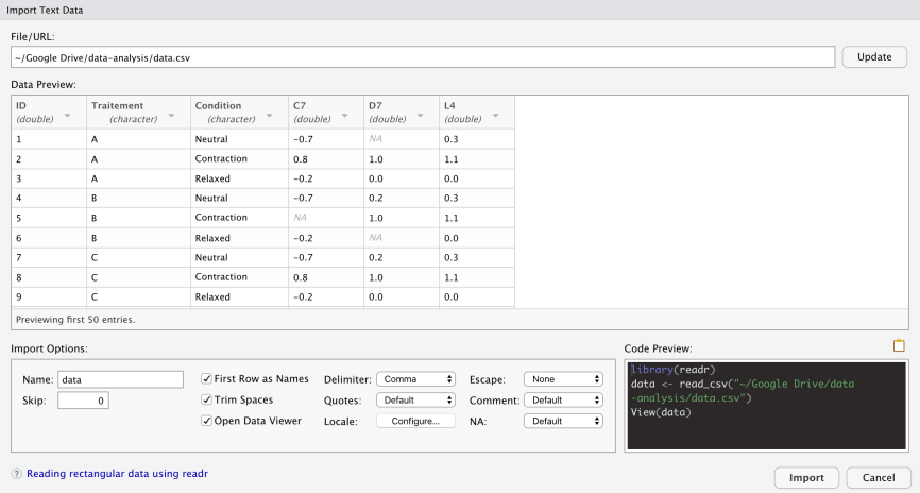 How to import Excel file in R