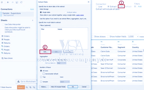 Extract filters در Tableau - داده کاوی ویستا