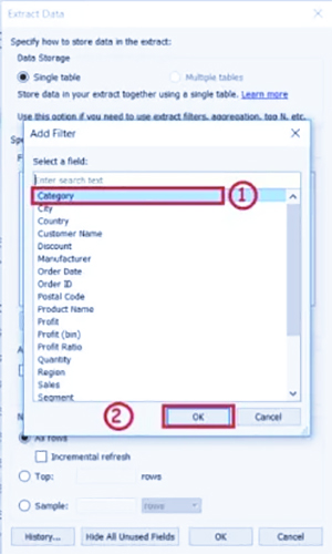 Extract filters در Tableau - داده کاوی ویستا