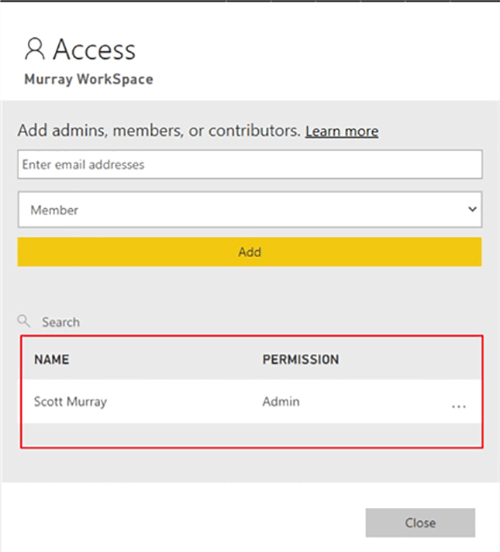 Power BI workspace permissions and roles-VISTA