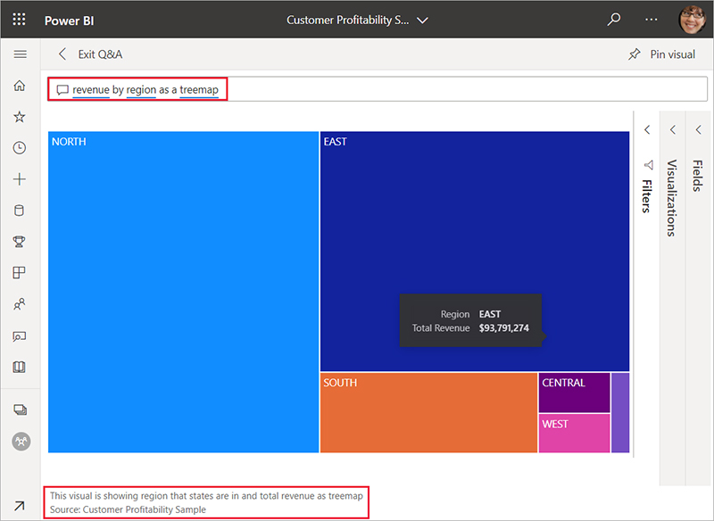 Q&A feature in Power BI-VISTA