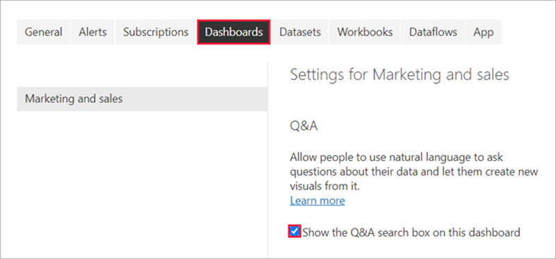 Q&A feature in Power BI-VISTA