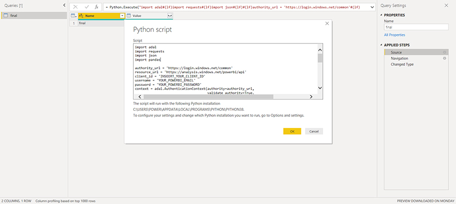 اسکریپت های پایتون را در Power BI Desktop اجرا کنید - داده کاوی ویستا