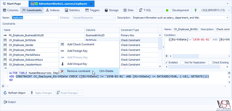 SQL Database Design Basics-VISTA