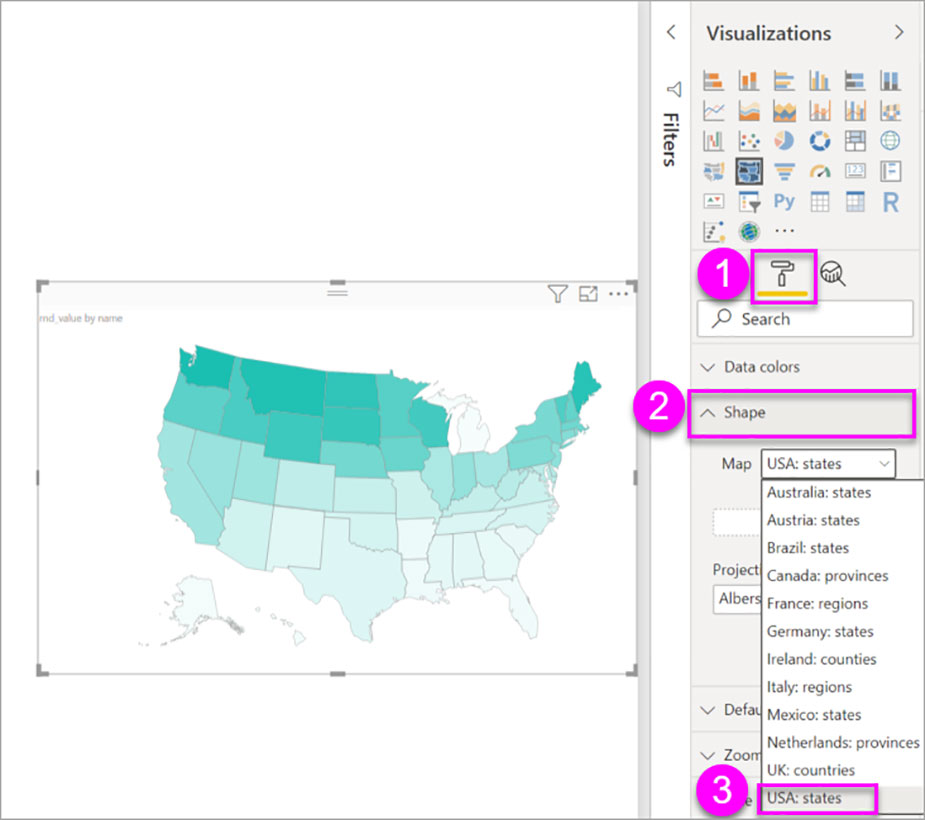 ایجاد تجسم Shape Map در Power BI Desktop - داده کاوی ویستا