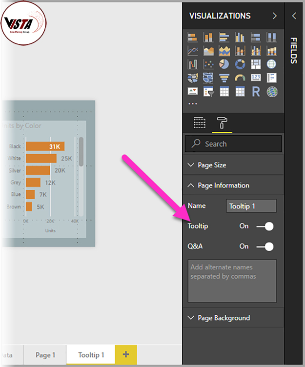 Tooltip in Power BI-VISTA