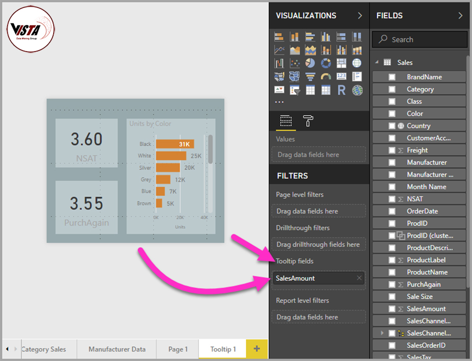 Tooltip in Power BI-VISTA