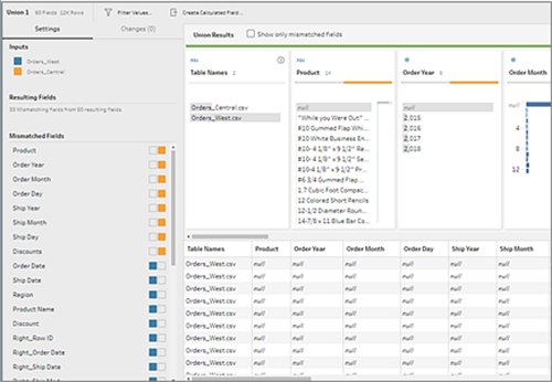 ایجاد اتحادیه (Union Data) در تبلو پرپ Tableau Prep- داده کاوی ویستا