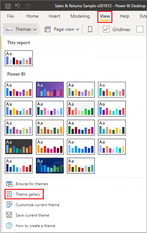 استفاده از تم های گزارش در Power BI Desktop - داده کاوی ویستا