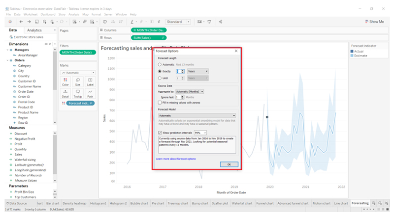 Using Forecasting in Tableau-VISTA