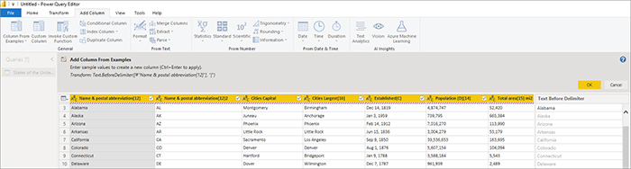 یک ستون از نمونه‌ها در Power BI Desktop اضافه کنید - داده کاوی ویستا