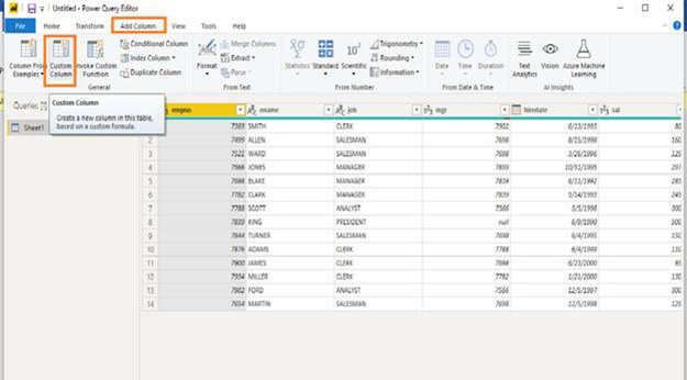 ایجاد ستون سفارشی (Custom Column) در Power BI - داده کاوی ویستا