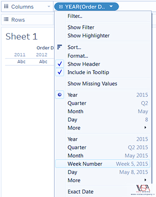 نحوه ایجاد نمودار گانت یا Gantt chart در Tableau - داده کاوی ویستا