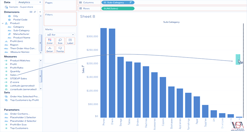 نحوه ساخت نموادرهای Pareto در Tableau - داده کاوی ویستا