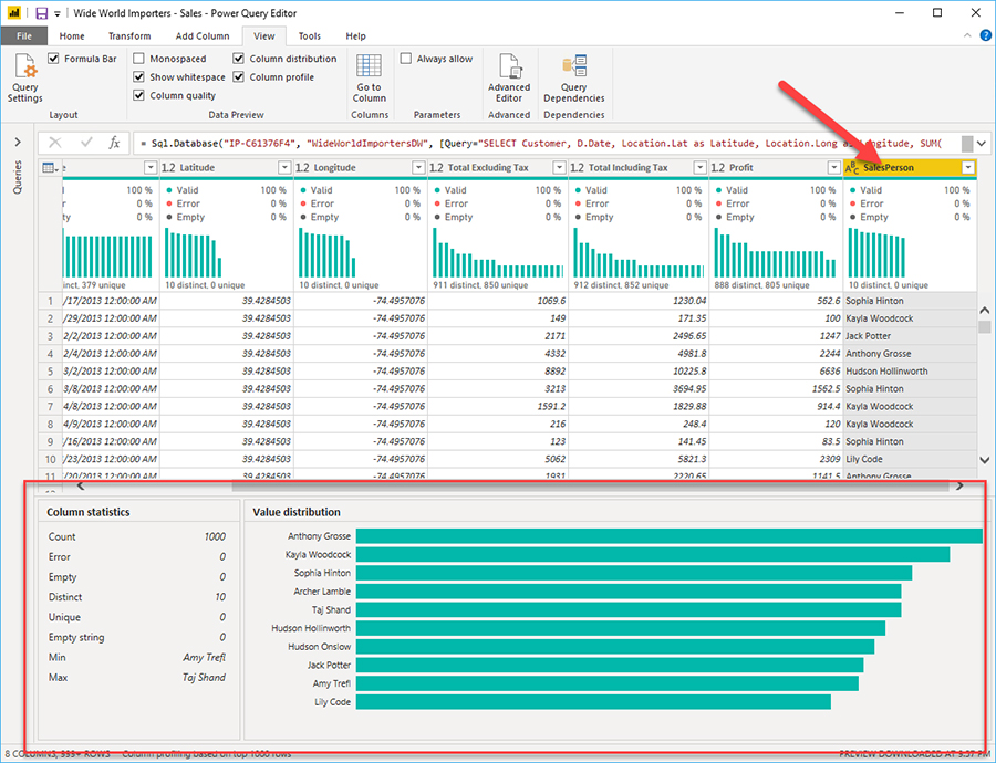 مشخصات داده در نرم افزار Power BI - داده کاوی ویستا