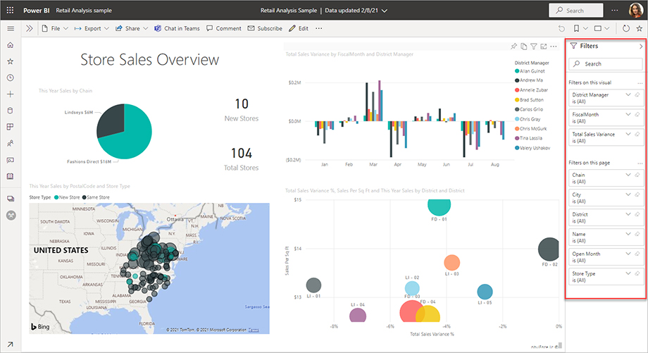 به گزارش Power BI فیلتر اضافه کنید - داده کاوی ویستا