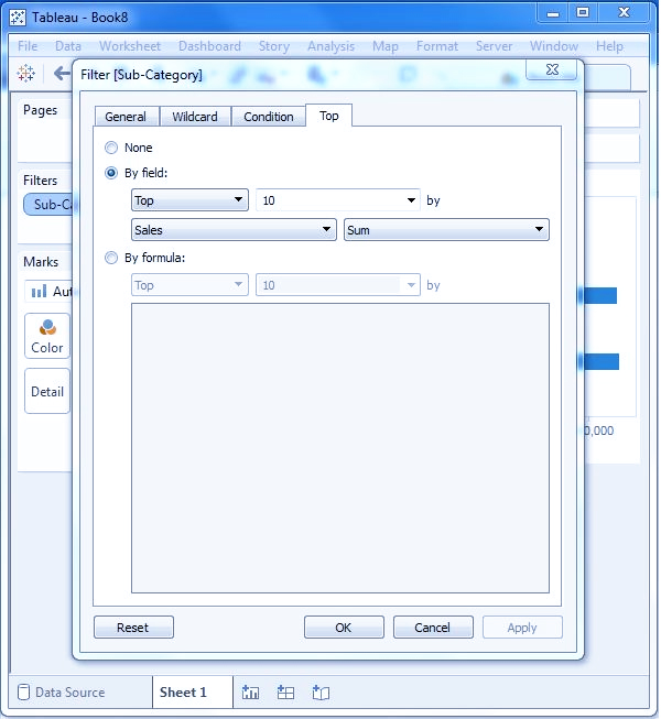 نحوه ایجاد فیلتر های Context در تبلو (Context Filters) - داده کاوی ویستا