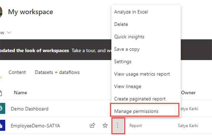 دسترسی به گزارش‌ها و داشبوردهای Power BI - داده کاوی ویستا