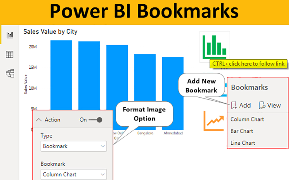 ساخت bookmarks در Power BI - داده کاوی ویستا