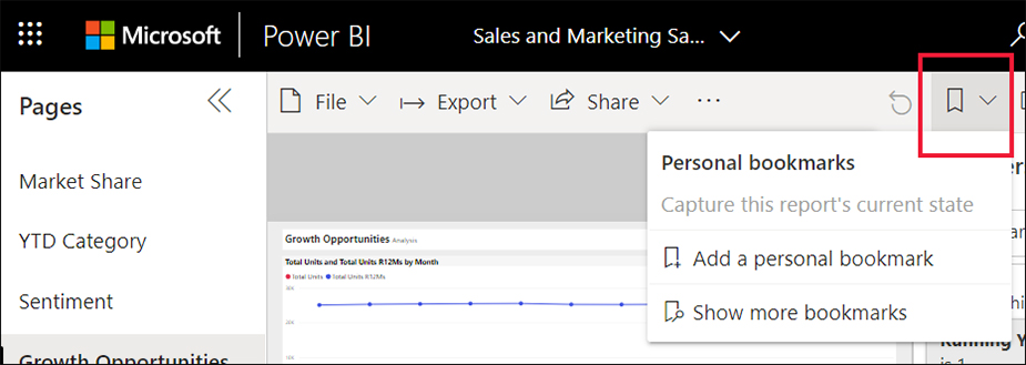 ساخت bookmarks در Power BI - داده کاوی ویستا