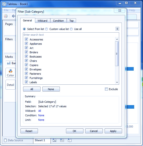 عملیات فیلتر (Filter Operations) در Tableau - داده کاوی ویستا