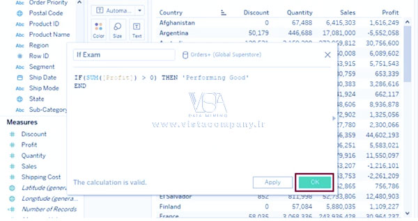 تابع IF در تبلو - داده کاوی ویستا