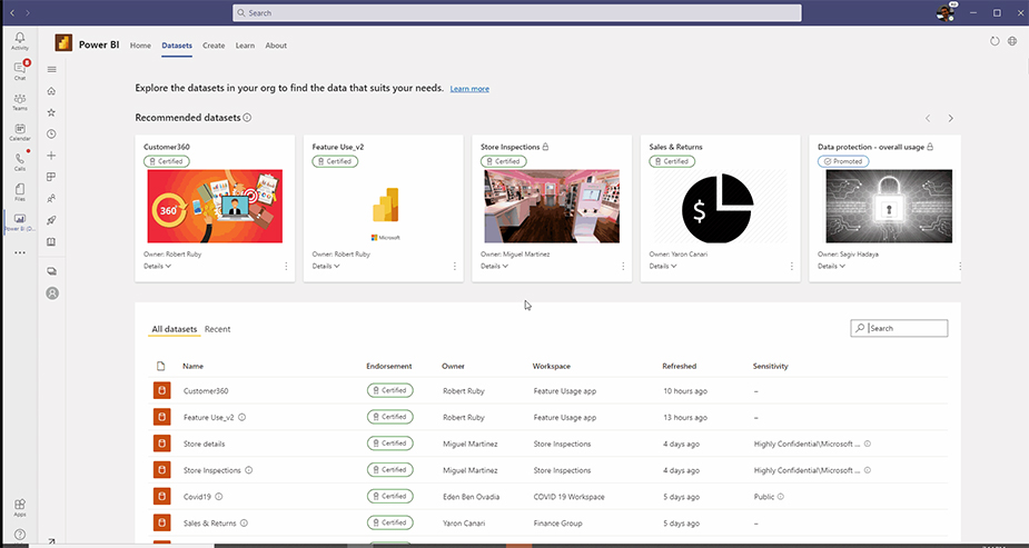 مرکز داده (Dataset Hub) در Power BI - داده کاوی ویستا