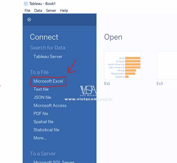 وارد کردن فایل اکسل در Tableau - داده کاوی ویستا