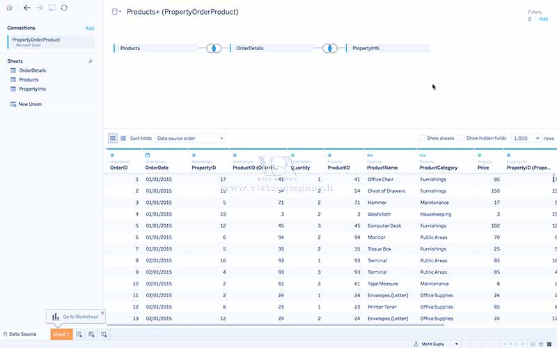 ایجاد ارتباط بین داده‌های مرتبط با منبع داده در Tableau - داده کاوی ویستا