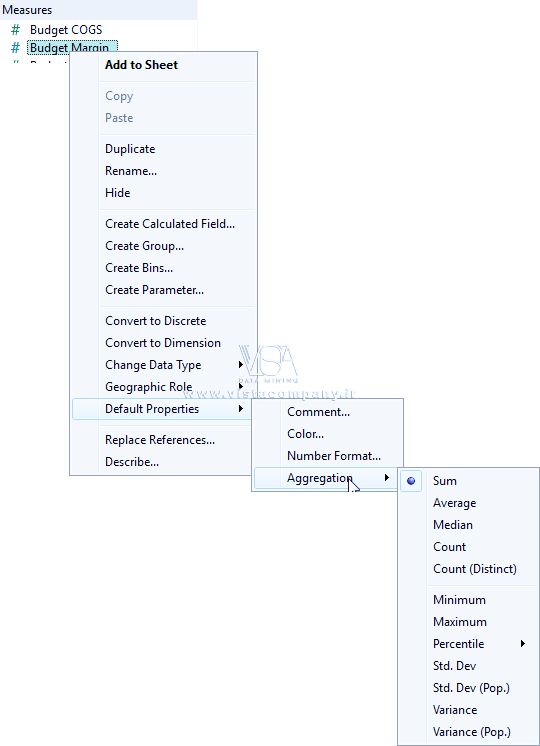 تجمیع داده‌ ها (Data Aggregation) در تبلو - داده کاوی ویستا