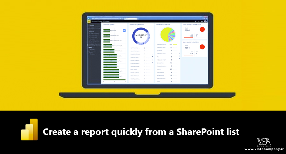 ایجاد سریع گزارش از لیست یا کتابخانه SharePoint در Power BI - داده کاوی ویستا